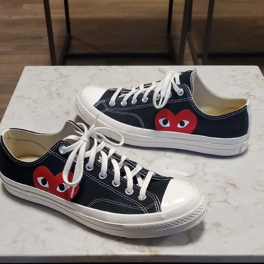 Converse Comme des Garçons CdG PLAY Low Tops In Black size 12